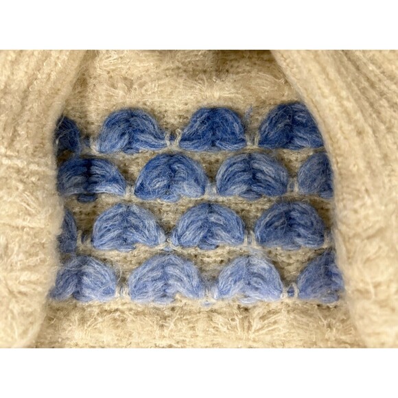 Dreamers by Debut Sweater Ivory Women's Tulips Crew Neck Warm Soft Pullover S/M - Picture 3 of 10